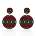 Shangjie OEM Christmas 2021 Gift Fashion Geometric Earrings for Women Cute Cartoon Printed Earrings Set Christmas Resin Earrings